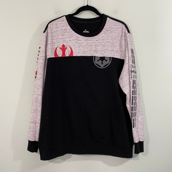 Disney Parks Star Wars Rebel Forces and Empire Graphic Pullover Sweatshirt Sz XL - Picture 1 of 9